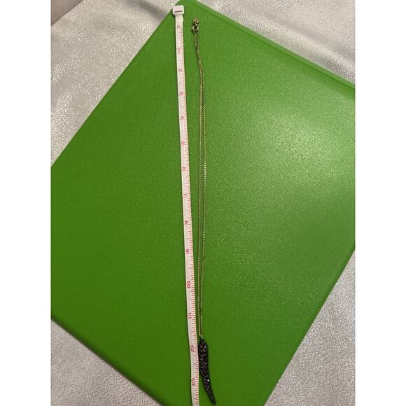 Victoria's Secret Long Wing Necklace Costume Jewelry Black Rhinestone Gold - Picture 4 of 4